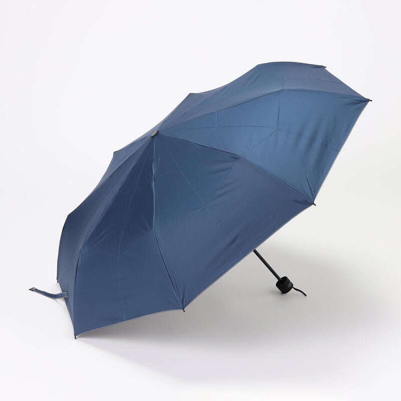 【60cm】晴雨兼用/8本骨グラスファイバー耐風骨無地コバステッチミニ傘/クイックオープン